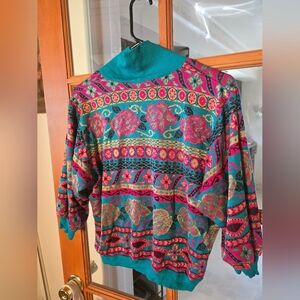 Graff Vintage Colorful Patterned Sweater Small